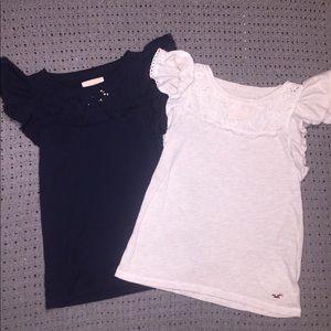 Lace Hollister Tops w/ Ruffle Shoulders Size XS